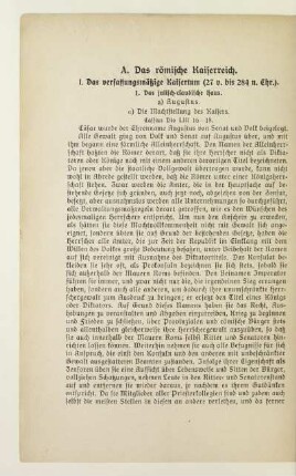 A. Das römische Kaiserreich