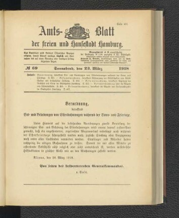 No. 69, 23. März 1918