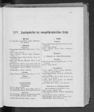 XIV. Angelegenheiten der evangelisch-lutherischen Kirche.