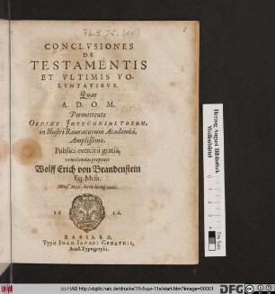 Conclusiones De Testamentis Et Ultimis Voluntatibus