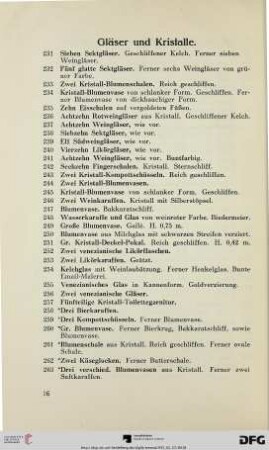 Gläser und Kristalle (Nr. 231-300)