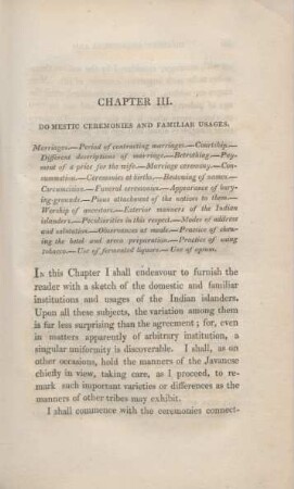 Chapter III. Domestic ceremonies and familiar usages