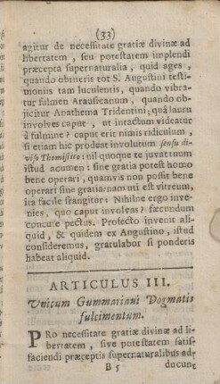 Articulus III. Vnicum Gummariani Dogmatis fulcimentum.