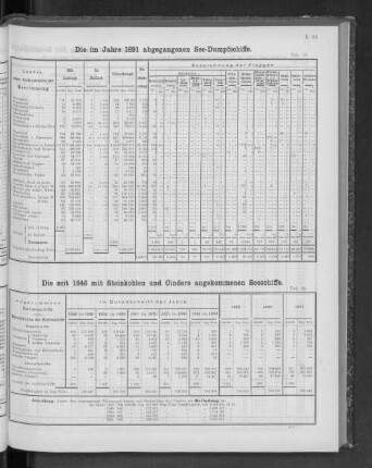Die im Jahre 1891 abgegangenen See-Dampfschiffe.