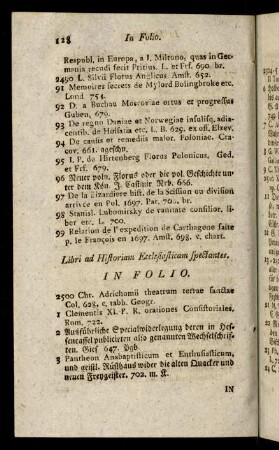 128-139, Libri ad Historiam Ecclesiasticam Spectantes