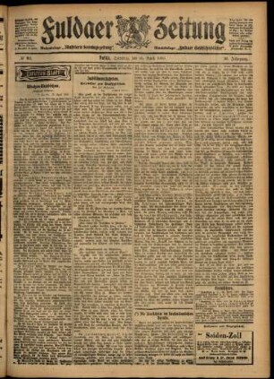 Dritte Ausgabe vom Samstag, den 25. April 1903.