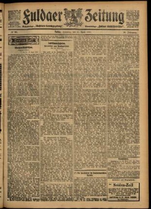 Dritte Ausgabe vom Samstag, den 25. April 1903.