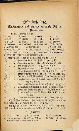 Sammlung von arithmetischen Aufgaben in systematischer Ordnung : Ein Uebungsbuch für Latein- und Realschulen, [1]