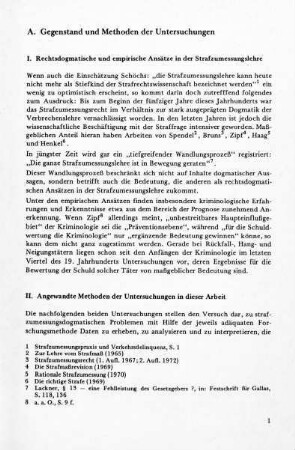 I. Rechtsdogmatische und empirische Ansätze in der Strafzumessungslehre
