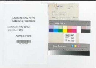 Entnazifizierung Hans Kampe , geb. 01.09.1914 (Polizeibeamter)