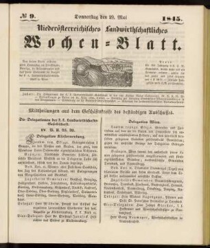 No 9. Donnerstag den 29. Mai 1845