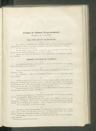 Satzungen der Deutschen Röntgen-Gesellschaft.