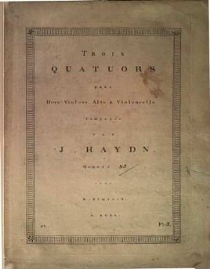 Trois quatuors pour deux violons, alto & violoncelle : oeuvre 95