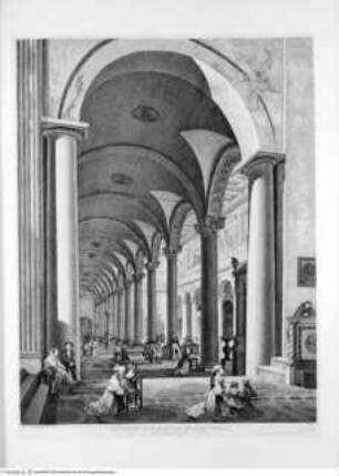 Scenografia degli interni delle più belle chiese e basiliche antiche di Roma, Tafel VIII: Interno di S. Maria in Ara-Coeli ...