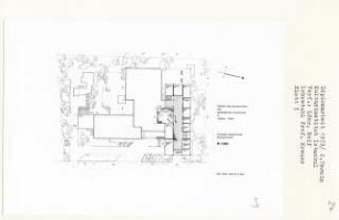 Kulturinstitut Istanbul (Diplomarbeit bei Willy Kreuer): Grundriss Obergeschoss und Dachaufsichten 1:200