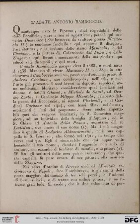 L'abate Antonio Bamboccio