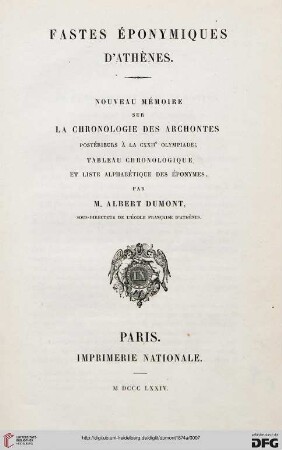 Fastes éponymiques d' Athènes