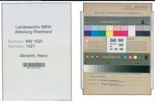 Entnazifizierung Heinz Albrecht , geb. 25.04.1912 (Ingenieur)