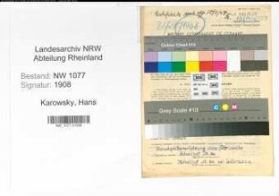 Entnazifizierung Hans Karowsky , geb. 19.05.1920 (Polizist)