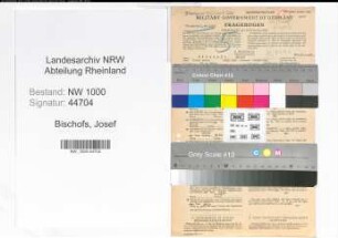 Entnazifizierung Josef Bischofs, geb. 18.04.1899 (Verwaltungsangestellter)