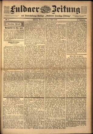 Zweite Ausgabe vom Samstag, den 23. April 1898.