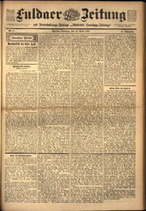 Zweite Ausgabe vom Samstag, den 23. April 1898.