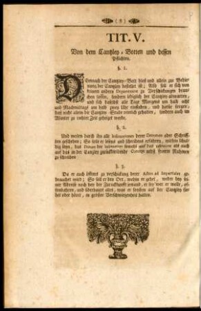 Tit. V. Von dem Cantzley-Botten und dessen Pflichten