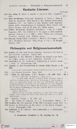 Karäische Literatur (Nr. 2270 - 2273)