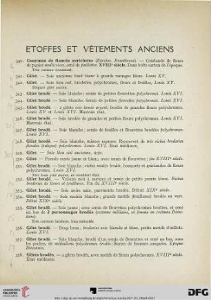 Etoffes et vêtements anciens