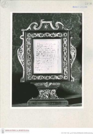 Schaurahmen mit Autograph des heiligen Filippo Neri