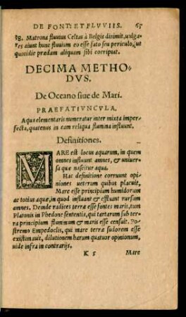 Decima Methodus. De Oceano sive de Mari.