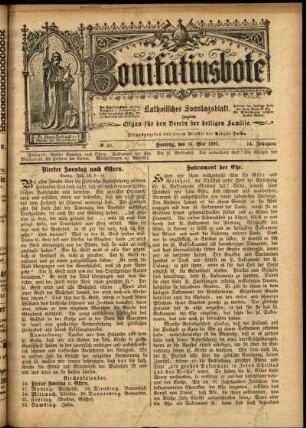 Erste Ausgabe vom Sonntag, den 16. Mai 1897.