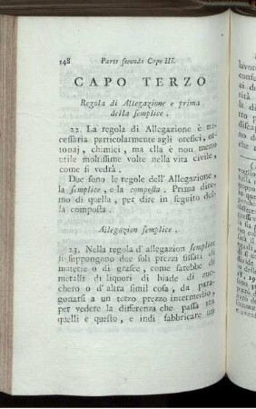 Parte seconda Capo III. Capo terzo Regola di Allegazione e prima della semplice.