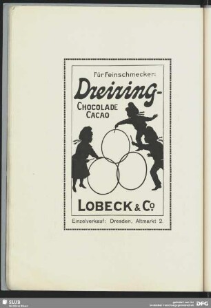 Werbung: Dreiring- Chocolade Cacao, Dresden