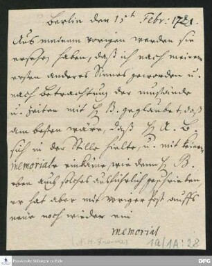Brieffragment von August Hermann Francke an [Unbekannt].
