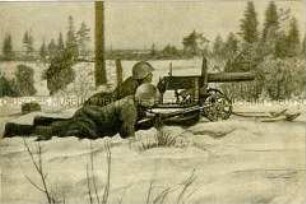 Sowjetischen Soldaten am MG