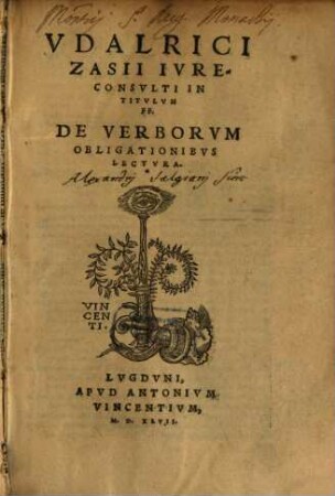 In tit. de verborum obligationibus lectura