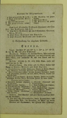 3) Beschreibung der einzelnen Erdtheile