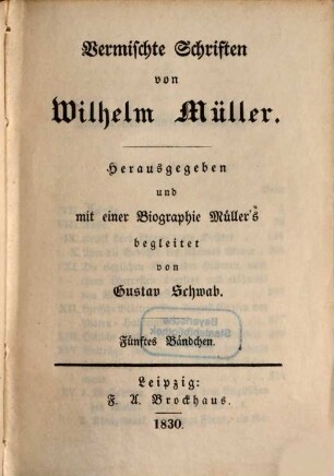 Vermischte Schriften : in fünf Bändchen, 5. Bändchen