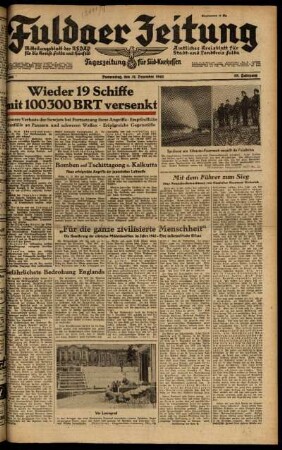 Ausgabe vom Donnerstag, den 31. Dezember 1942.