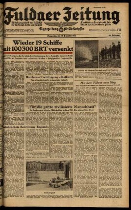 Ausgabe vom Donnerstag, den 31. Dezember 1942.