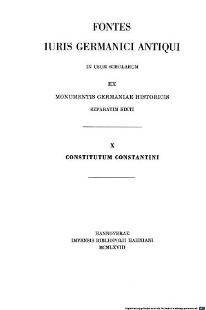 Das Constitutum Constantini : Text = Konstantinische Schenkung