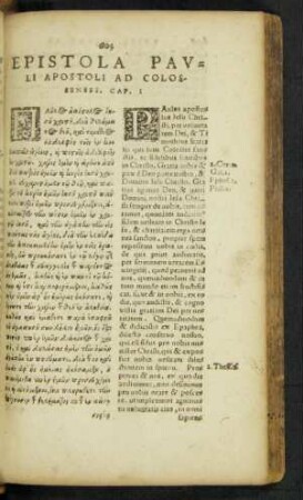 Epistola Pauli Apostoli Ad Colossenses.