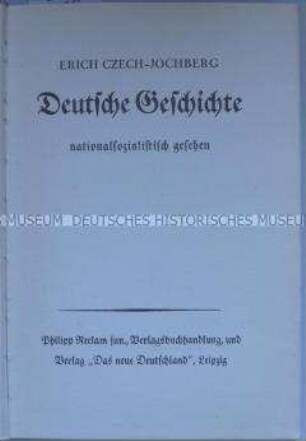 Nationalsozialistische Veröffentlichung über die deutsche Geschichte