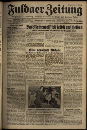 Erste Ausgabe vom Dienstag, den 16. Februar 1937.