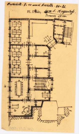Geschäftshaus Probststraße/Poststraße, Berlin-Mitte: Vorentwurf: Grundriss 1. OG