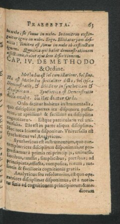 Cap. IV. De Methodo & Ordine.