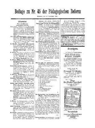 Litteratur : Beilage zu Nr. 45 der Pädagogischen Reform