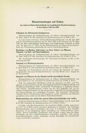 Bekanntmachungen, Erlässe und Verschiedenes