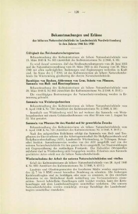 Bekanntmachungen, Erlässe und Verschiedenes
